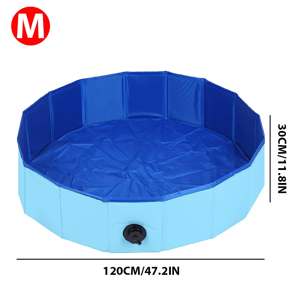 80x20cm /120x30cm/ 160x30cm Pet Pool Portable Swimming Pool Foldable Dog Bath With Drain valve Outdoor Pet Bathing Tub