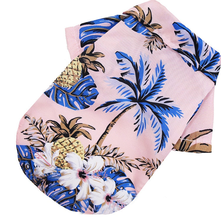 Hawaiian Beach Style Dog T-Shirts Thin Breathable Summer Dog Clothes