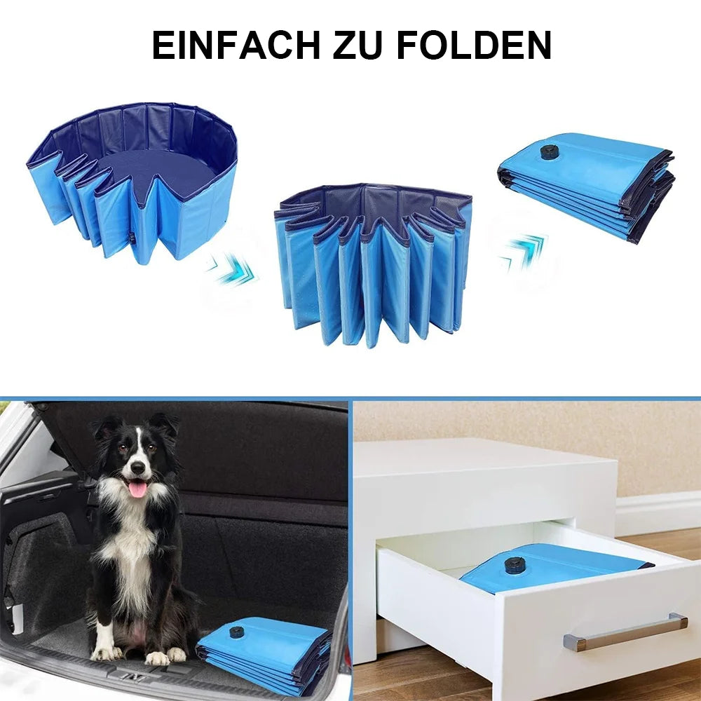 80x20cm /120x30cm/ 160x30cm Pet Pool Portable Swimming Pool Foldable Dog Bath With Drain valve Outdoor Pet Bathing Tub