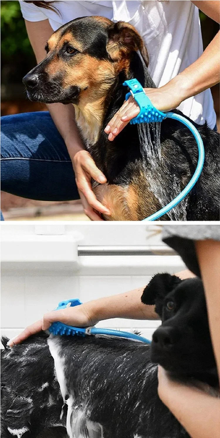 Pet Shower Nozzle Silicone Massage Tool Suitable For Indoor And Outdoor Use, Multi-functional Cat And Dog Shower Nozzle Massage