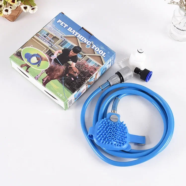 Pet Shower Nozzle Silicone Massage Tool Suitable For Indoor And Outdoor Use, Multi-functional Cat And Dog Shower Nozzle Massage