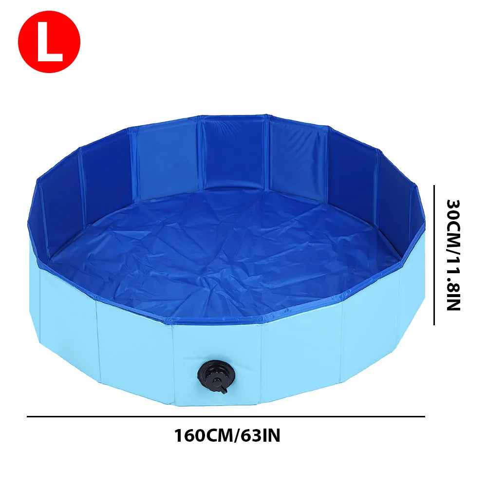 80x20cm /120x30cm/ 160x30cm Pet Pool Portable Swimming Pool Foldable Dog Bath With Drain valve Outdoor Pet Bathing Tub