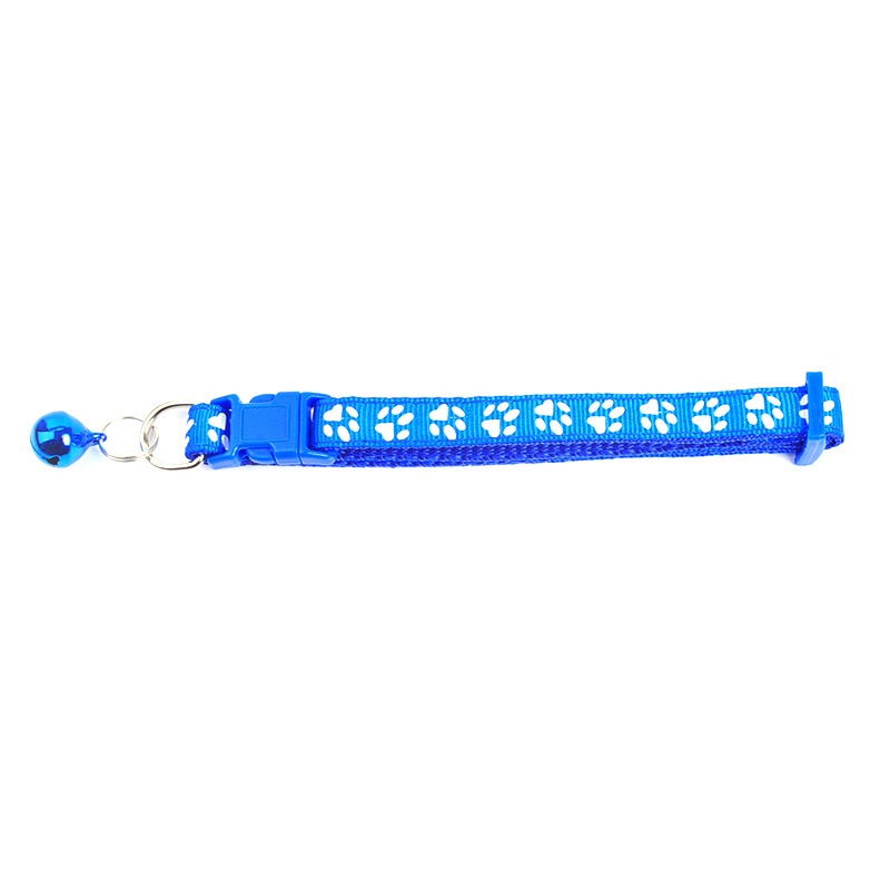 Pet Collar With Bell Cartoon Footprint Colorful Dog Puppy Cat Accessories