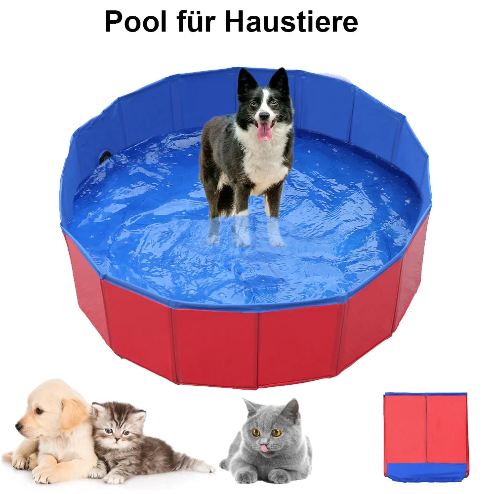 80x20cm /120x30cm/ 160x30cm Pet Pool Portable Swimming Pool Foldable Dog Bath With Drain valve Outdoor Pet Bathing Tub