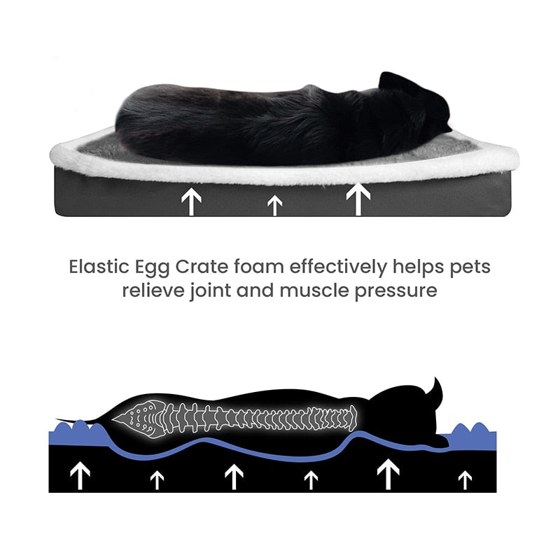 Benepaw Soft Orthopedic Dog Bed Washable Nonslip Egg Crate
