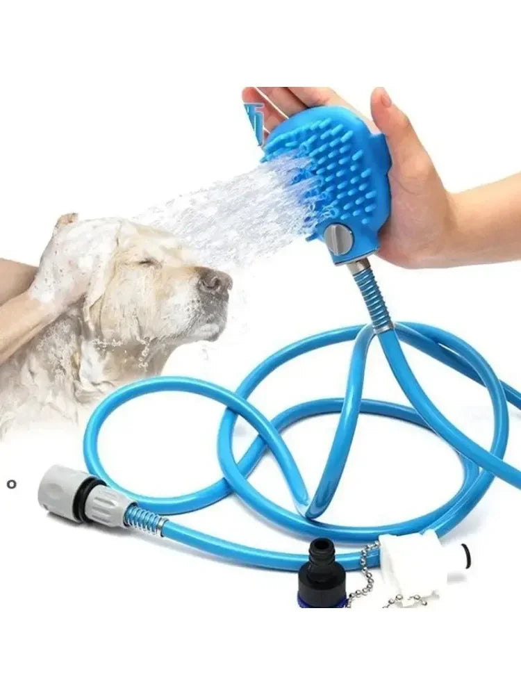 Pet Shower Nozzle Silicone Massage Tool Suitable For Indoor And Outdoor Use, Multi-functional Cat And Dog Shower Nozzle Massage