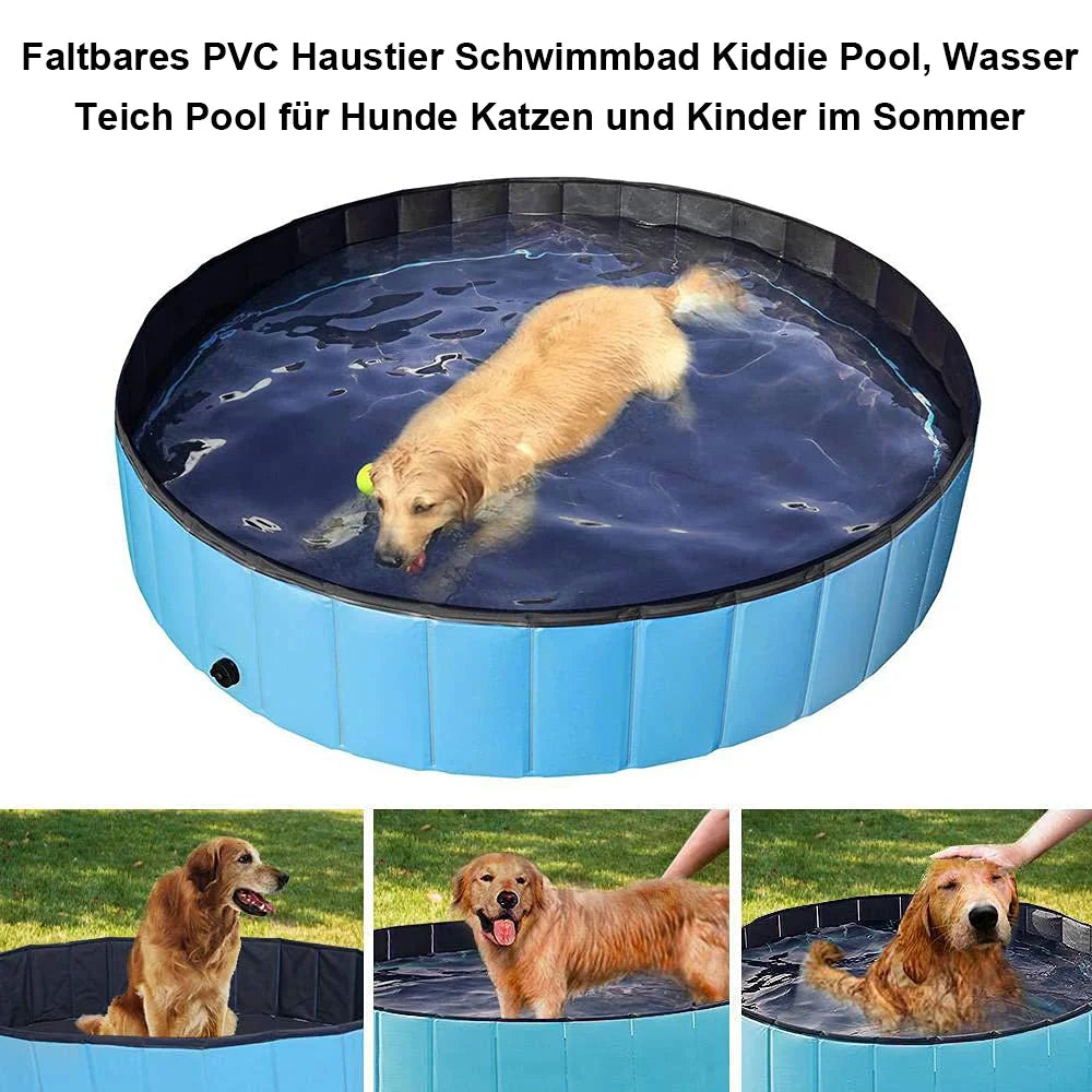 80x20cm /120x30cm/ 160x30cm Pet Pool Portable Swimming Pool Foldable Dog Bath With Drain valve Outdoor Pet Bathing Tub