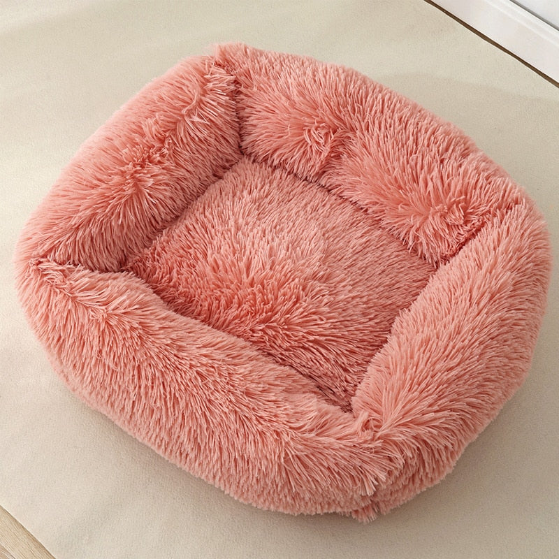 Dog Bed Sofa Long Plush Square Kennel Winter Warm Puppy Mat Cat