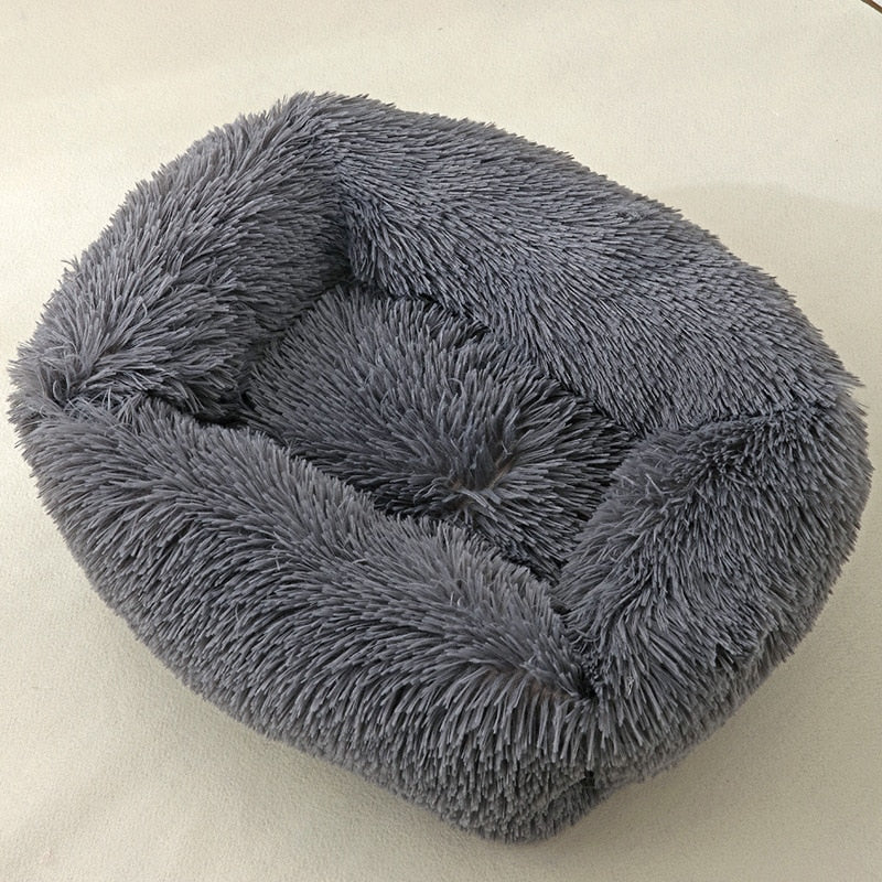 Dog Bed Sofa Long Plush Square Kennel Winter Warm Puppy Mat Cat