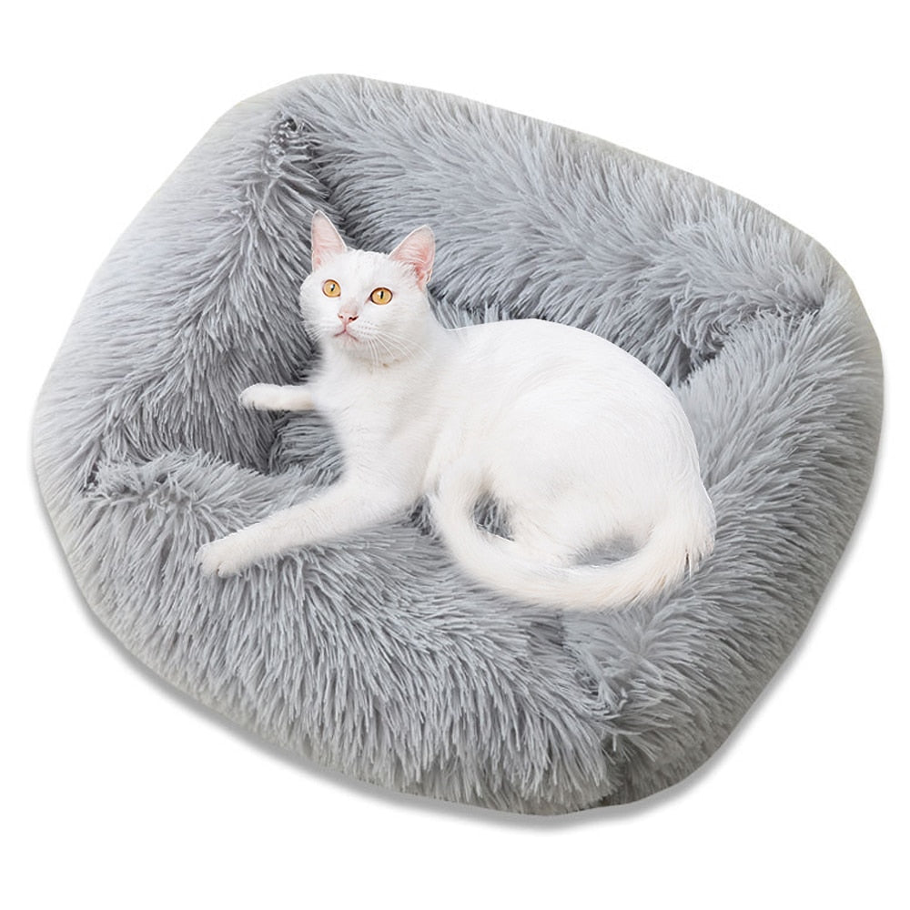 Dog Bed Sofa Long Plush Square Kennel Winter Warm Puppy Mat Cat