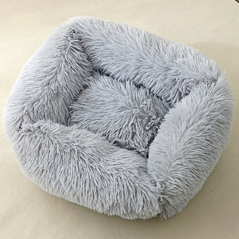 Dog Bed Sofa Long Plush Square Kennel Winter Warm Puppy Mat Cat