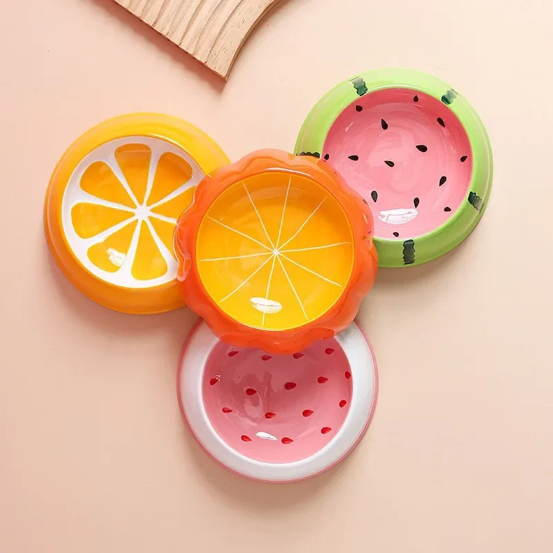 4 Fruit Shape pet ceramics bowls