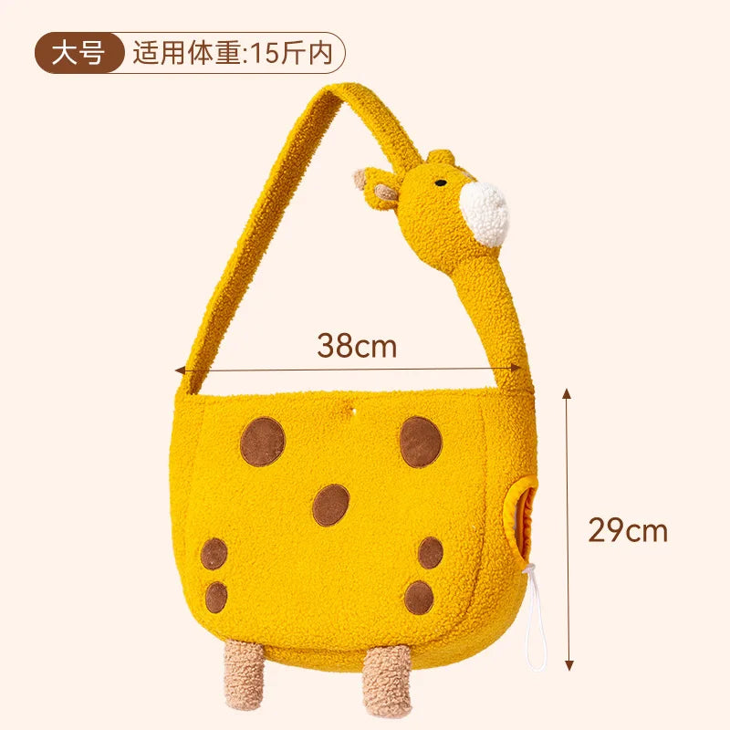 Giraffe Cat Portable Winter Warm Dog Pet Bag
