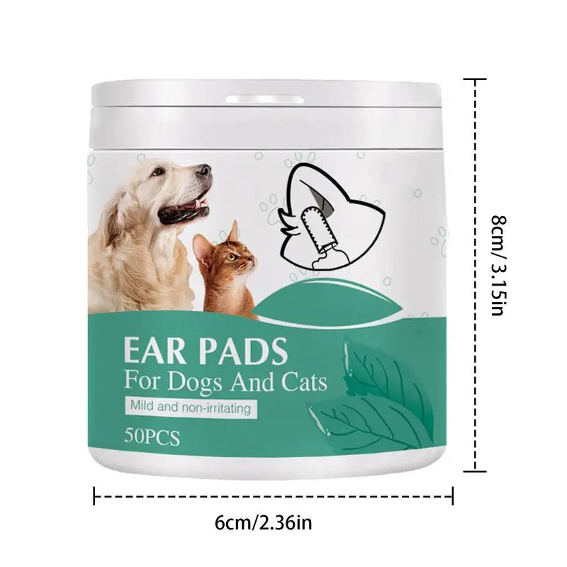 50pcs Cotton Ear Pads Wipes For Pets