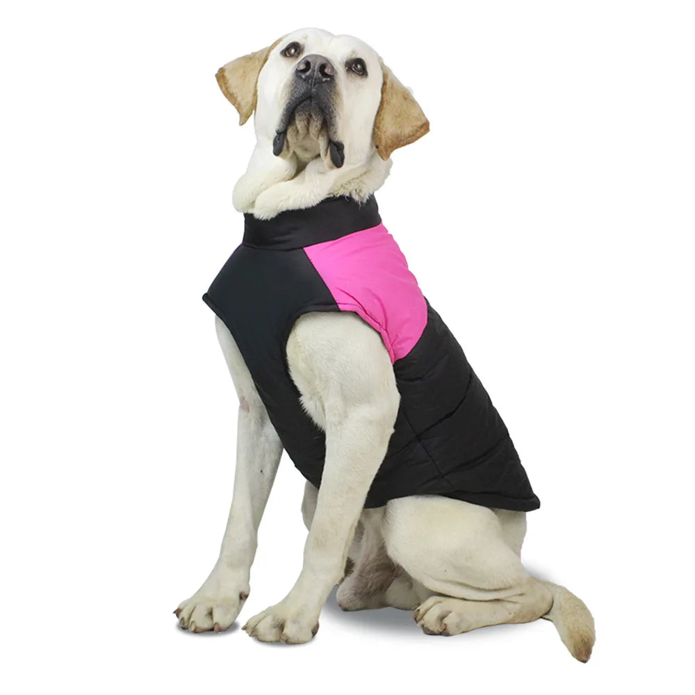 Winter Zipper Vest Jacket For Large Dogs, Waterproof Coat , Cotton Padded & Windproof.