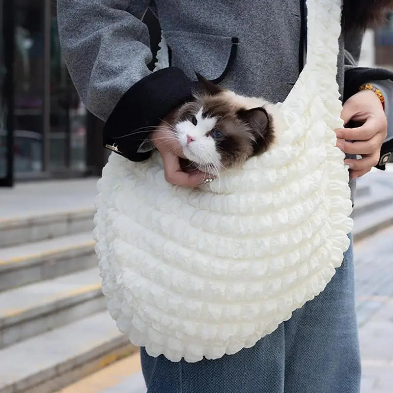 Dog Sling Ribbed Shoulder Bag