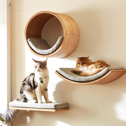Soft Cushioned Wall Mounted Indoor Shelves For Cats