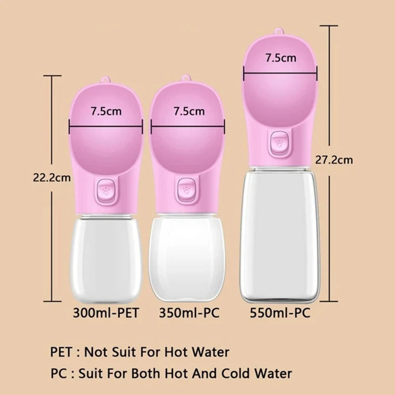 Dog Water Bottle - 550ml Water Feeder