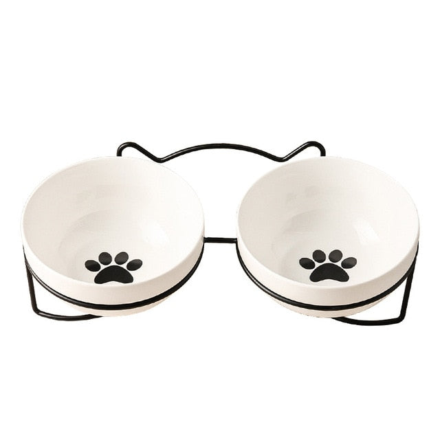 Poursweet Pet Cat Bowl Ceramic 500ML Water Feeder Food Feeding