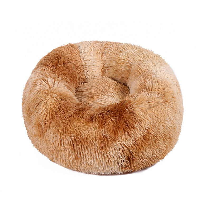 Pet Cat Bed Cushion Comfortable Donut Round Plush Kennel Pet