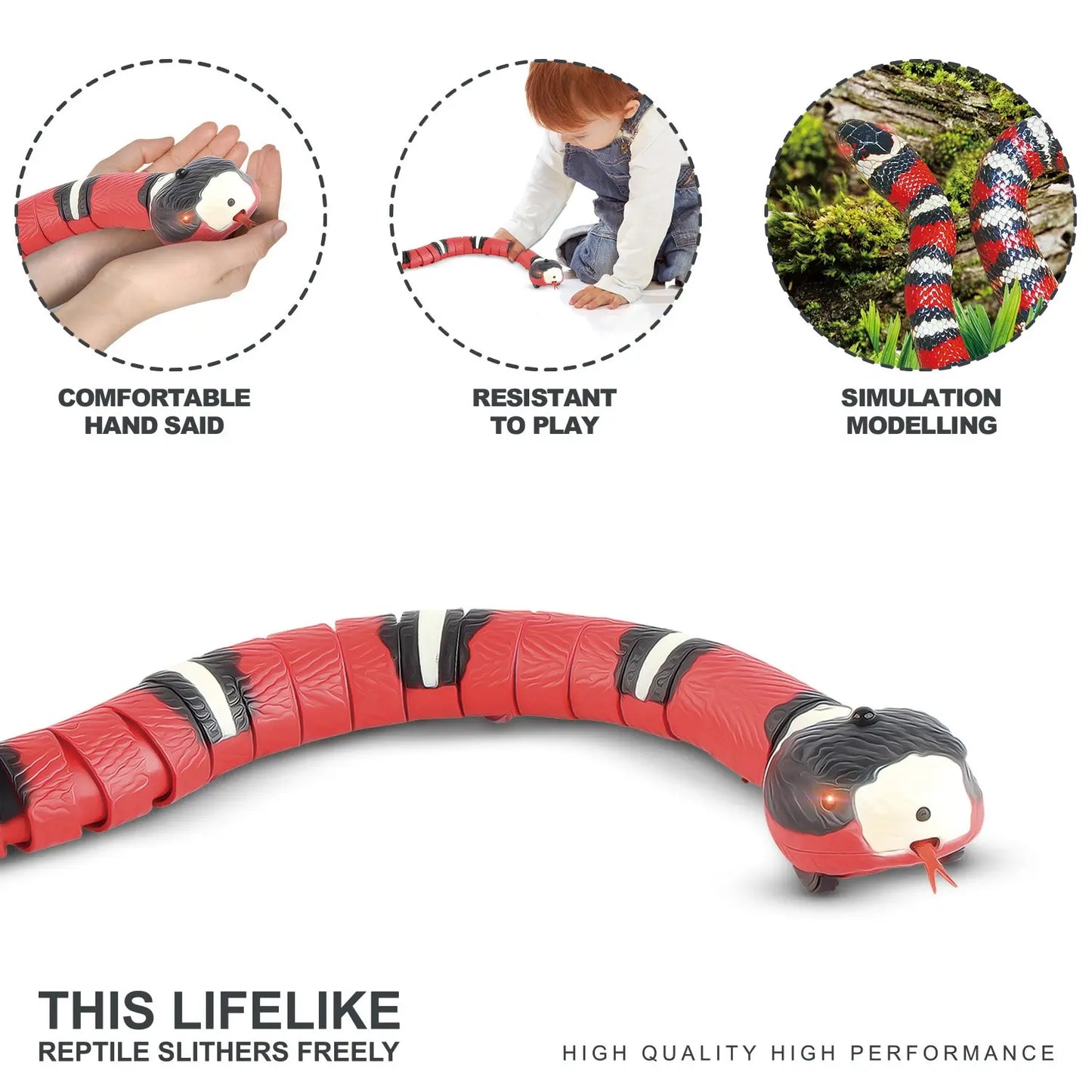 Smart Sensing Interactive Snake Toy For Pets