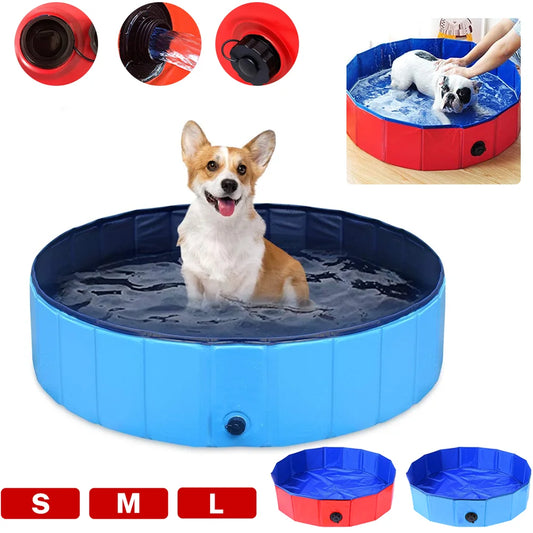 80x20cm /120x30cm/ 160x30cm Pet Pool Portable Swimming Pool Foldable Dog Bath With Drain valve Outdoor Pet Bathing Tub