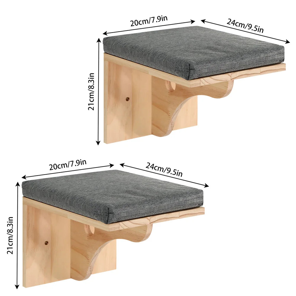 Soft Cushioned Wall Mounted Indoor Shelves For Cats