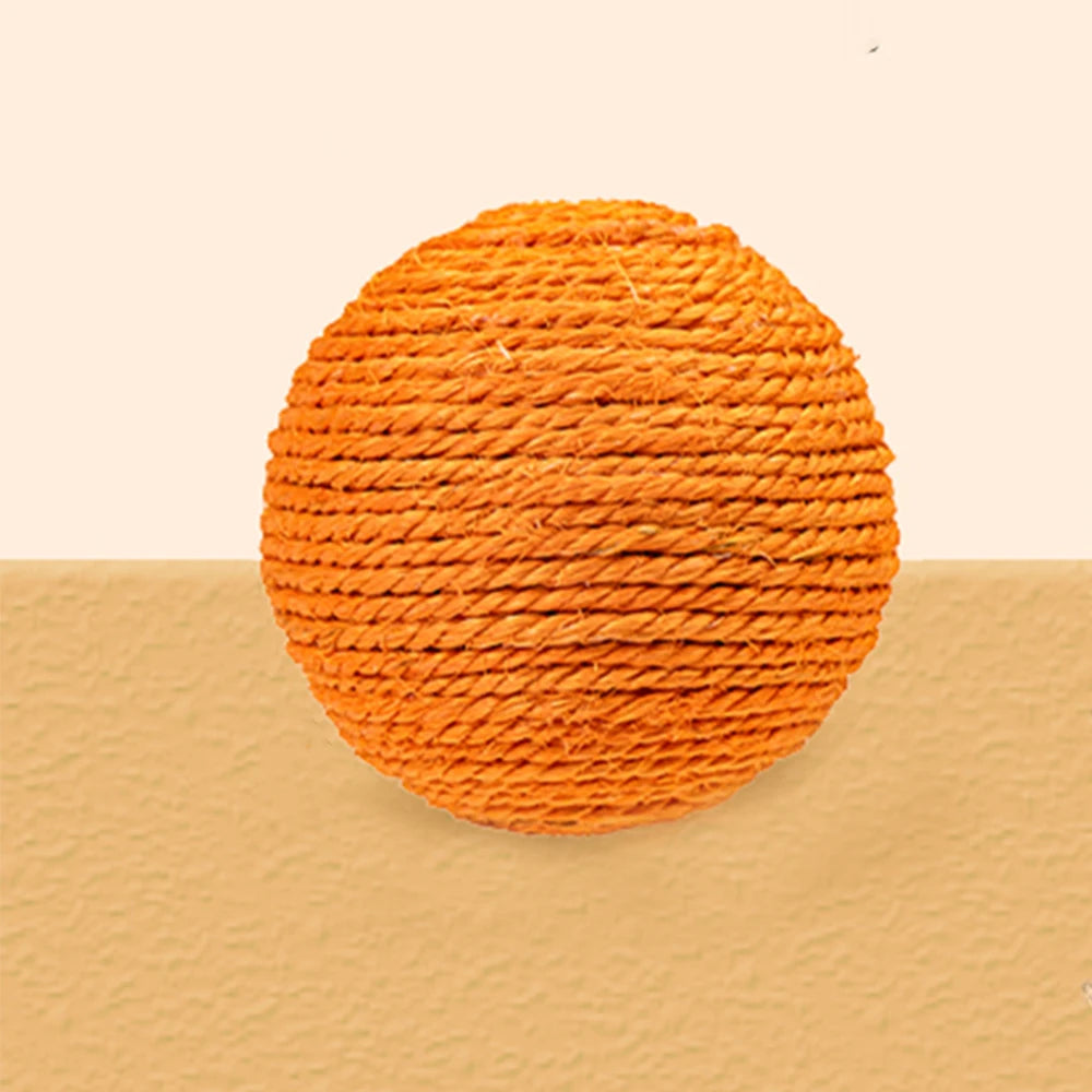 Sisal Cat Scratching Ball Toy,Cat Self  Soothing Tool Cat Playing Stick Teeth Grinding and Bite Resistant Ball