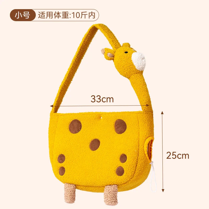Giraffe Cat Portable Winter Warm Dog Pet Bag