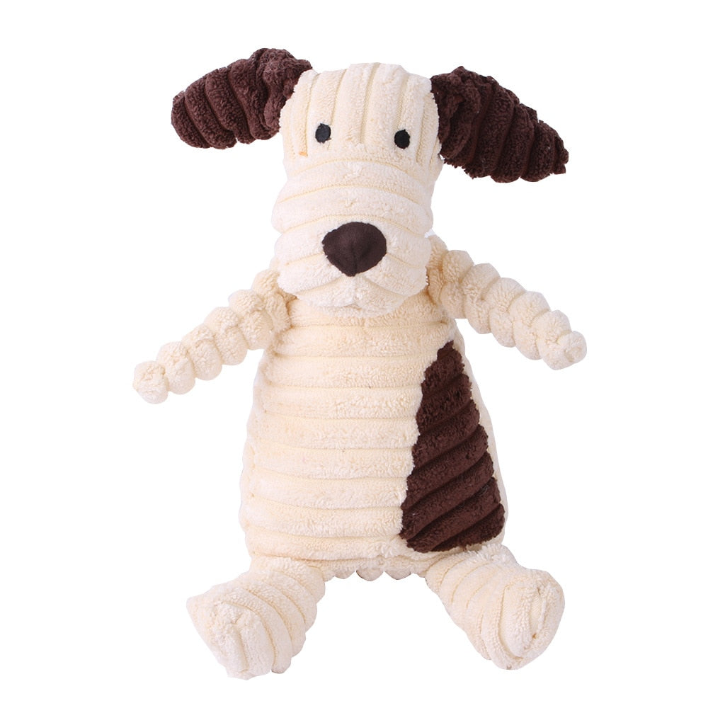 Plush Dog Toy Animals Shape Bite Resistant Squeaky Toys Corduroy