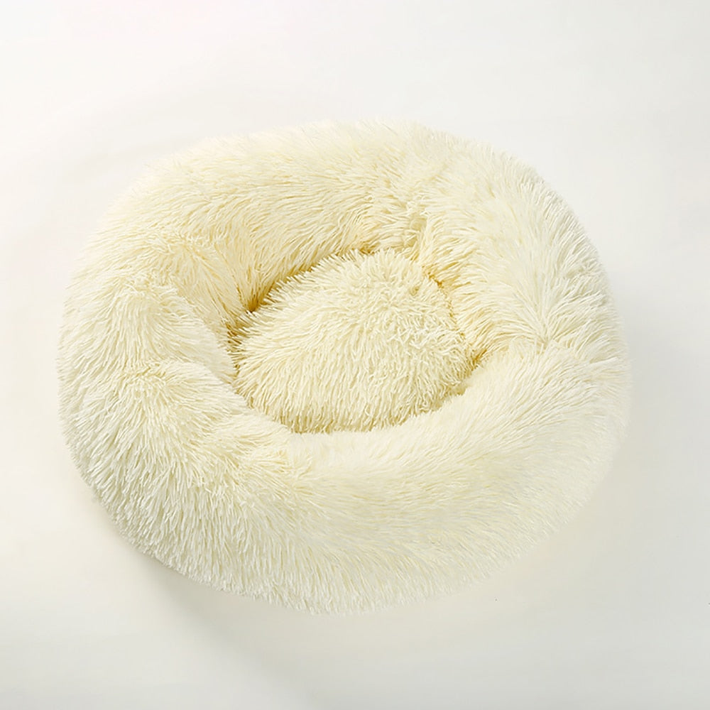 Pet Cat Bed Cushion Comfortable Donut Round Plush Kennel Pet