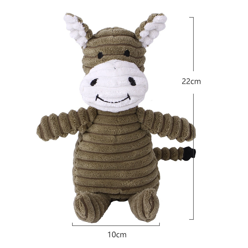 Plush Dog Toy Animals Shape Bite Resistant Squeaky Toys Corduroy