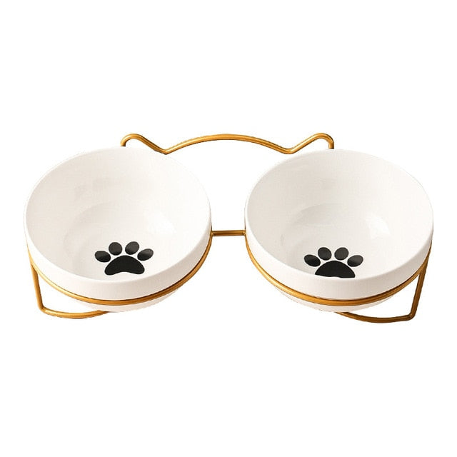 Poursweet Pet Cat Bowl Ceramic 500ML Water Feeder Food Feeding