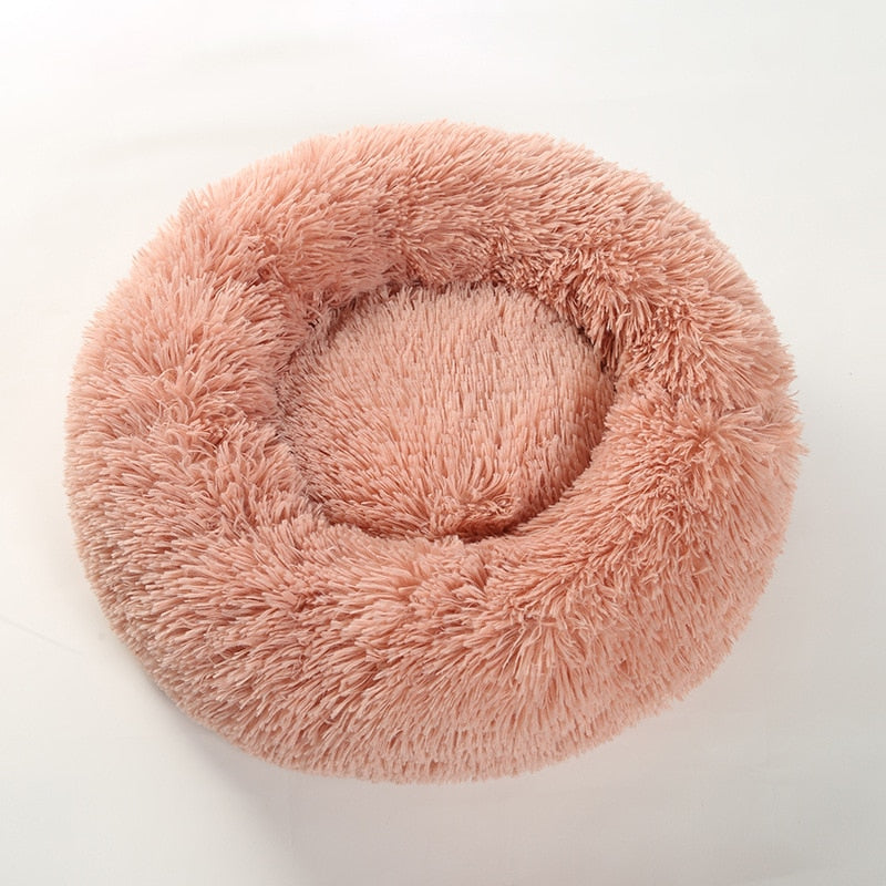 Pet Cat Bed Cushion Comfortable Donut Round Plush Kennel Pet