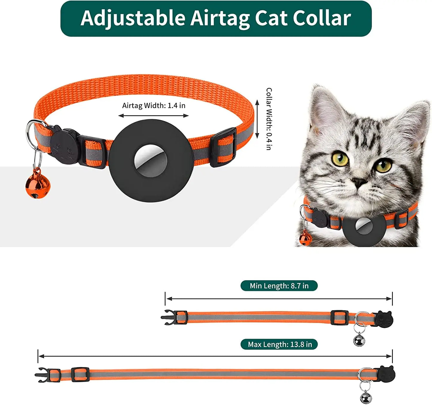 Airtag Reflective Cat Collar (Case Only)