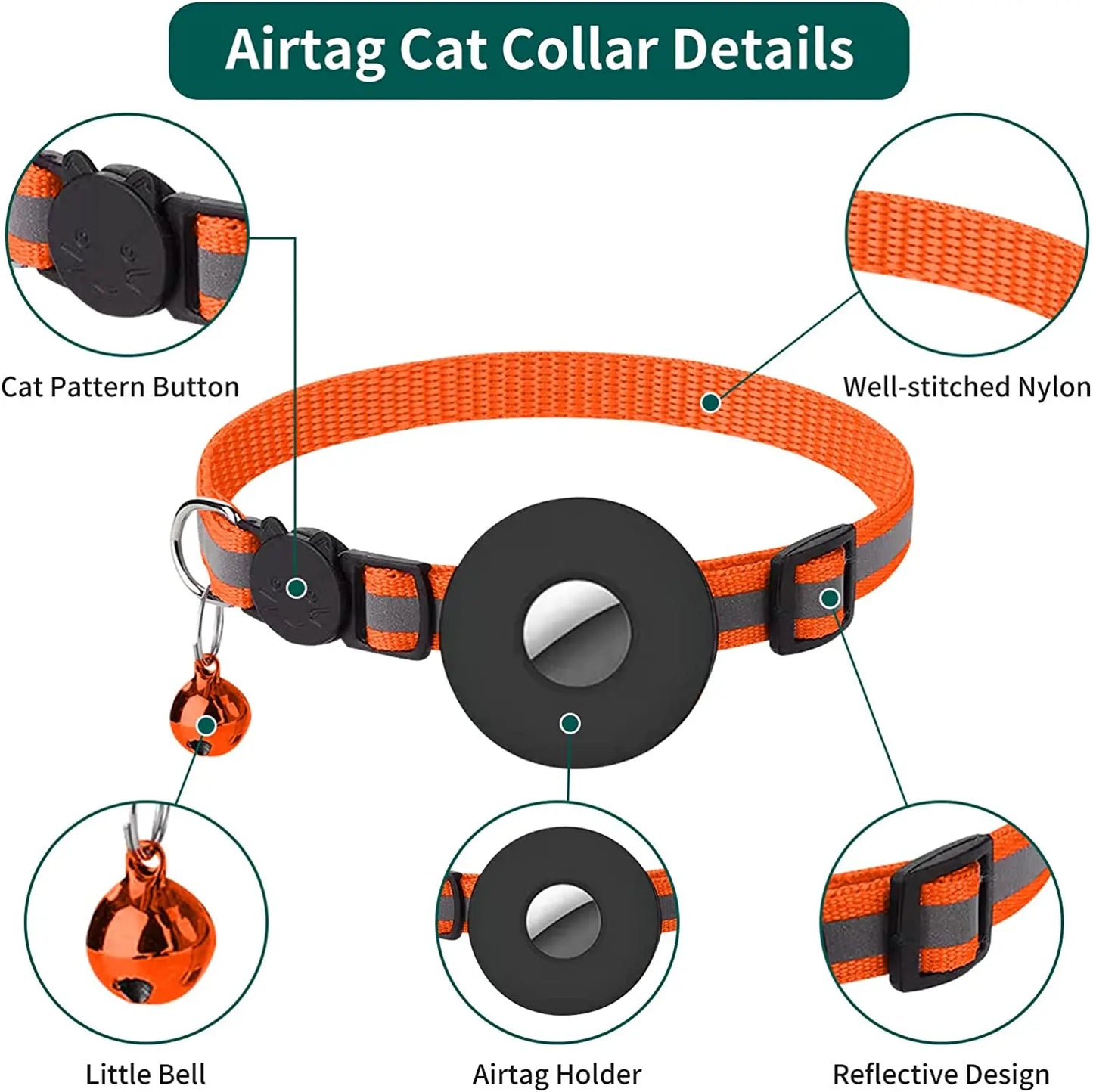 Airtag Reflective Cat Collar (Case Only)