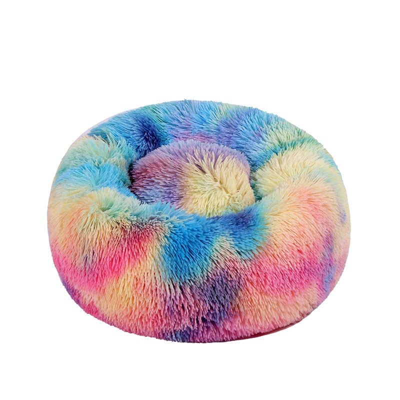 Pet Cat Bed Cushion Comfortable Donut Round Plush Kennel Pet