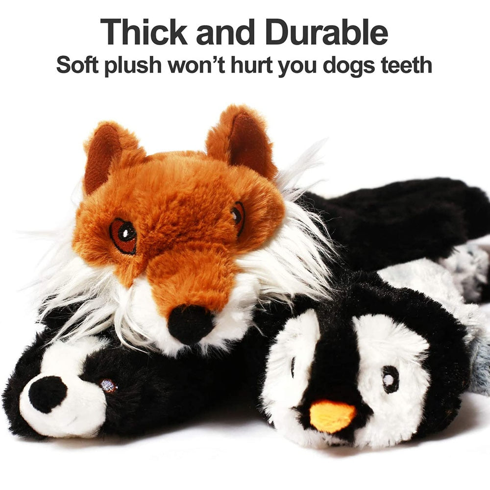 Funny Simulated Animal No Stuffing Dog Toy with Squeakers Durable