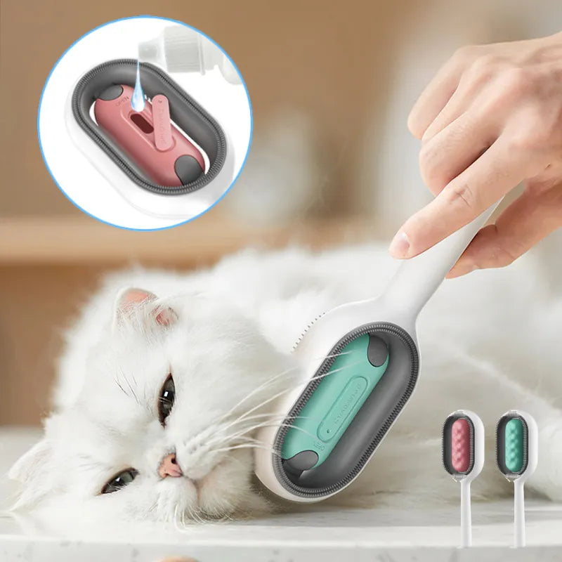 4 In 1 Pet Grooming Brush Great For Cleaning, Massage, Hair Removal & Comb With Water Tank