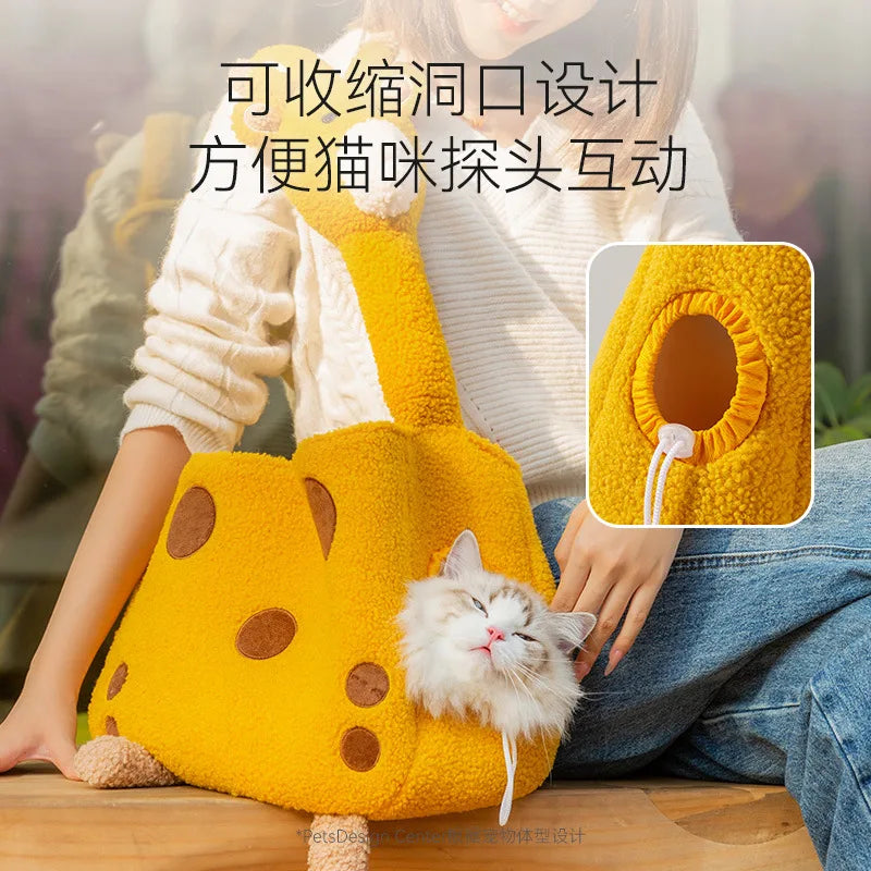 Giraffe Cat Portable Winter Warm Dog Pet Bag
