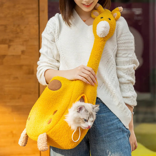 Giraffe Cat Portable Winter Warm Dog Pet Bag