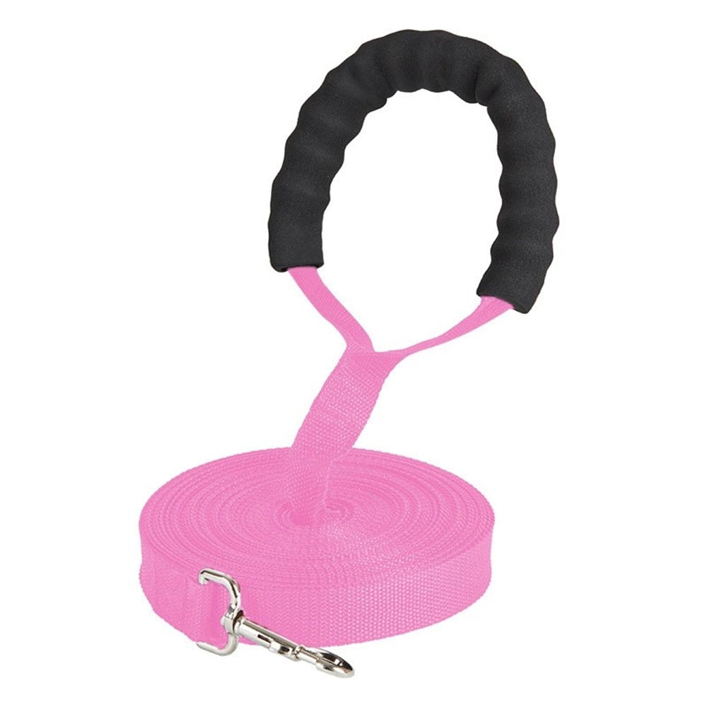 Long Dog Leash Rope Comfortable Sponge Handle Pet Lead Belt Outdoor