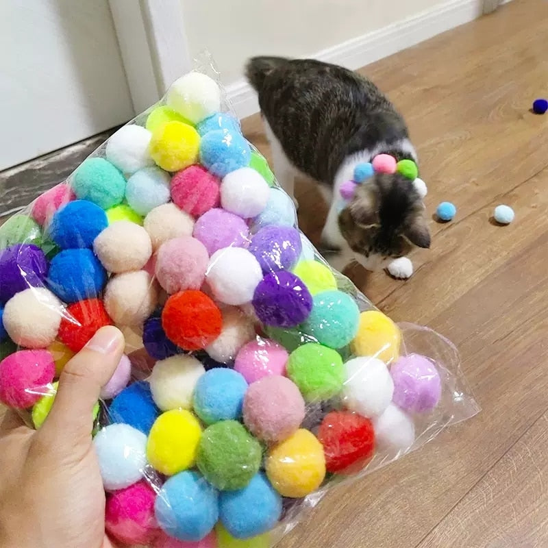 Interactive Launch Training Cat Toys Creative Kittens Mini Pompoms