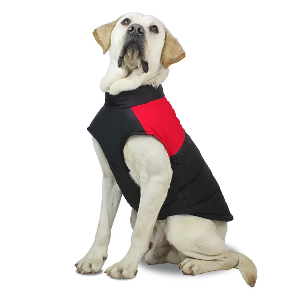 Winter Zipper Vest Jacket For Large Dogs, Waterproof Coat , Cotton Padded & Windproof.