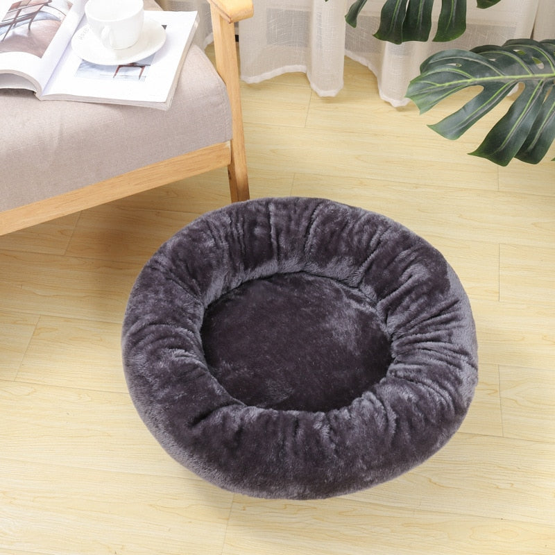 Dog Bed Nest Round Washable Pets Bed Winter Sleeping Plush Dog