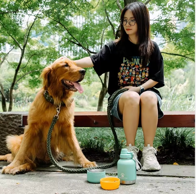 Pet Travel Feeder Bowl And Water Bottle