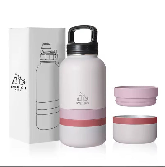 Pet Travel Feeder Bowl And Water Bottle