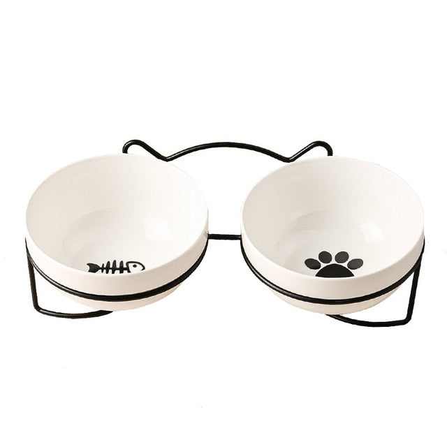 Poursweet Pet Cat Bowl Ceramic 500ML Water Feeder Food Feeding