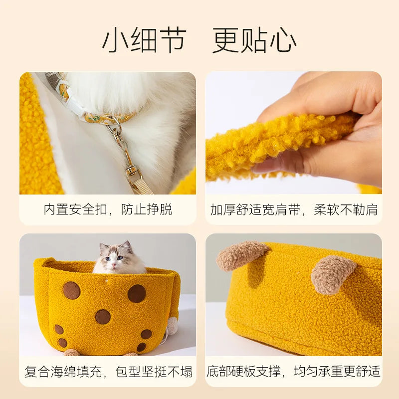 Giraffe Cat Portable Winter Warm Dog Pet Bag