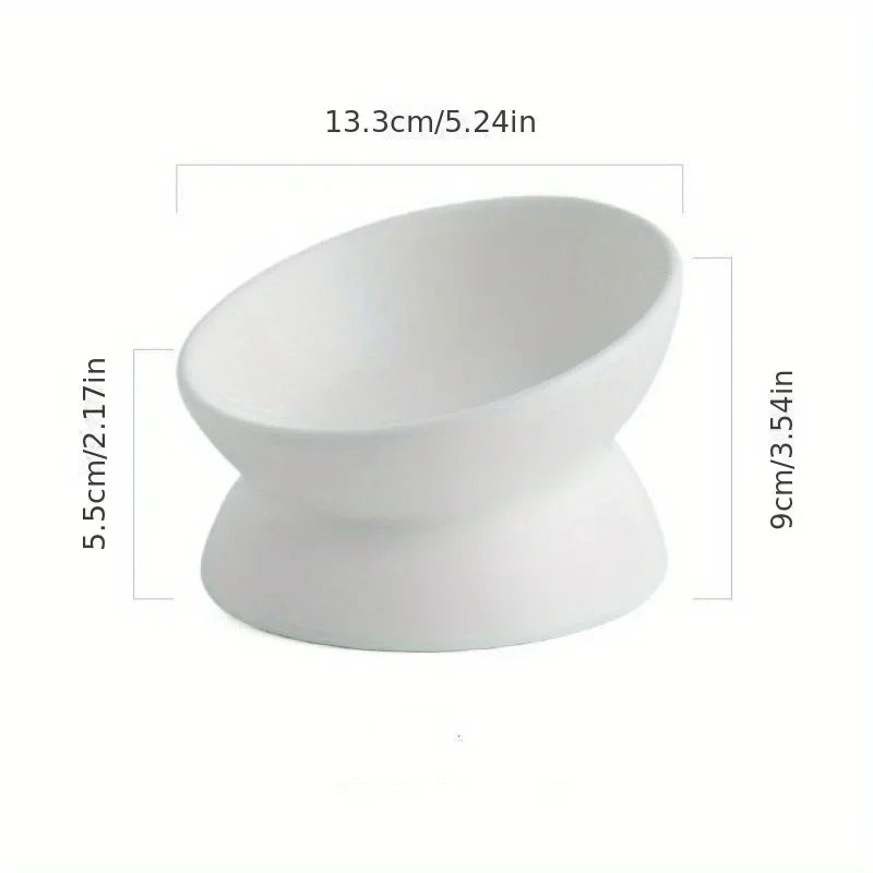 New Ceramic Bowl Cat Bowl Dog Bowl Pet Bowl Oblique High Feet To Protect The Cervical Vertebrae Dog Cat Food Bowl Pet Supplies